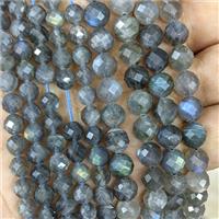 Natural Labradorite Beads Faceted Round, approx 6mm
