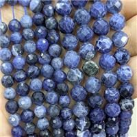 Natural Blue Sodalite Beads Faceted Round, approx 8mm