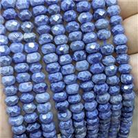 Blue Sodalite Beads Faceted Rondelle Electroplated, approx 5x8mm
