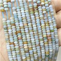 Chinese Amazonite Beads Faceted Rondelle, approx 2x4mm
