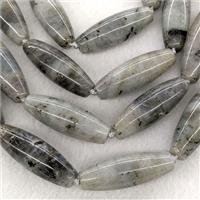 Natural Gray Labradorite Rice Beads, approx 14-40mm