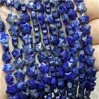 Natural Blue Lapis Lazuli Star Beads Faceted Undyed, approx 8mm