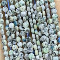 Natural K2 Jasper Beads Faceted Circle Blue, approx 4mm