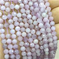 Natural Kunzite Beads Faceted Round, approx 6mm