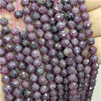 Natural Ruby Beads Faceted Round, approx 6mm