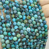 Natural Chinese Hubei Turquoise Beads Green Faceted Round, approx 6mm