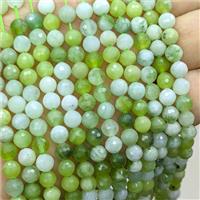 New Mountain Jade Beads Green Faceted Round, approx 6mm