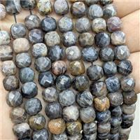 Natural Black Sunstone Beads Faceted Cube, approx 7-8mm