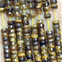 Natural Tiger Eye Stone Heishi Beads Faceted, approx 2-4mm