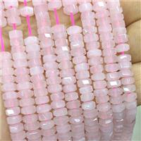 Natural Pink Rose Quartz Hexagon Beads, approx 6mm