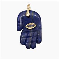 Natural Blue Lapis Lazulie Buddha-Hand Pendant, approx 17-27mm