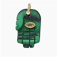 Green Synthetic Malachite Pendant Buddha-Hand, approx 17-27mm