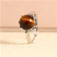 Tiger Eye Copper Rings Platinum Plated, approx 10mm, 18mm dia