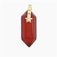 Red Dye Agate Bullet Pendant, approx 8-21mm
