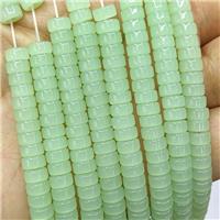 Green Jadeite Glass Heishi Beads, approx 3-6mm