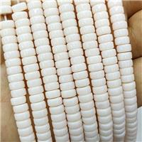 Beige Jadeite Glass Heishi Beads, approx 3-6mm
