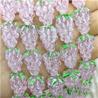 Lampwork Glass Grapes Beads Pink, approx 14-22mm