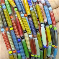 Lampwork Glass Tube Beads Mixed Color, approx 5-28mm