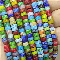 Lampwork Glass Rondelle Beads Mixed Color, approx 6mm