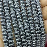 Crystal Glass Rondelle Beads Smooth Platinum Plated, approx 5x8mm