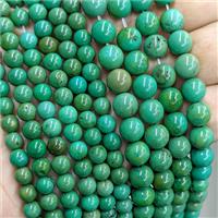 Green Sinkiang Turquoise Beads Smooth Round, approx 8mm