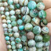 Green Stripe Jadeite Beads Banded Smooth Round, approx 8mm