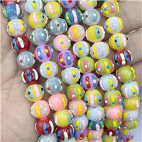 Porcelain Round Beads Halloween Pumpkin Mixed Color, approx 12mm