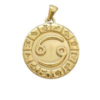 Stainless Steel Symbols Pendant Zodiac Cancer Gold Plated, approx 25mm